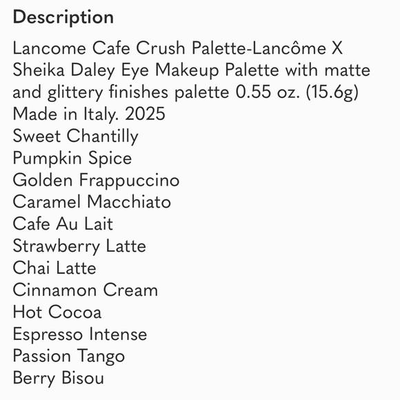 NWT Lancome Idole Eyeshadow Palette - Cafe Crush 2025 - Picture 3 of 3